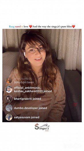 3.8K views · 14 reactions | Snippet from live session of one and only @swarnvijhmusic where she is singing raag nand so beautifully 凉❤️ #singersadda #nand #indianclassical #classicalmusic #purebliss #blissful #musicians #reels #singing #artist . . . DM us to know how to get featured on this page! Follow @singersadda for more amazing content ❤️ | Singersadda | Facebook
