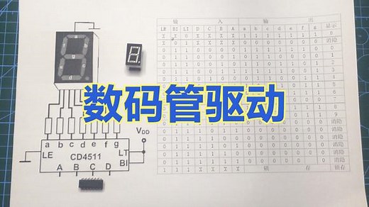 用CD4511七段码译码器驱动LED共阴数码管显示，实现数字变化锁存
