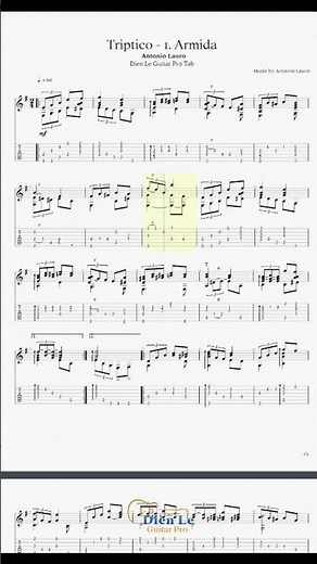 Triptico - 1. Armida - Antonio Lauro - for Classical Guitar with TABs