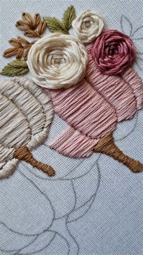 Satin stitch pumpkin embroidery🩷 #embroidery #tutorial #diy #handmade #art #craft #stitch #fall