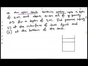 Lecture 1.16 Numerical- Pressure intensity at the interface of two liquid