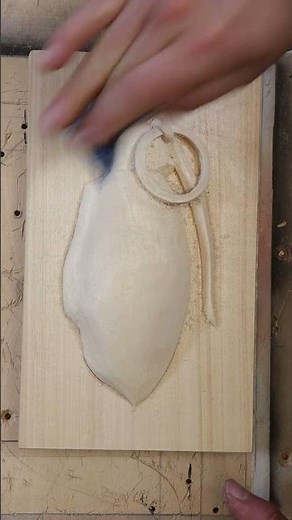 Grenade. Wood carving with ASMR, pyrography #woodworking #woodscraft #diy