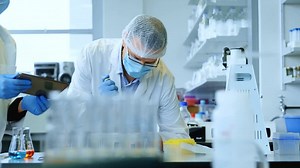 Two scientists experimenting in laboratory 4k | Premium Stock Video Footage