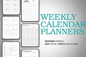 Weekly Calendar Templates: Printable Digital Planner (PDF) - Etsy