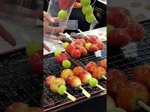 Tanghulu (糖葫芦) How to Make Strawberry Tanghulu and Grape Tanghulu Thailand Street Food