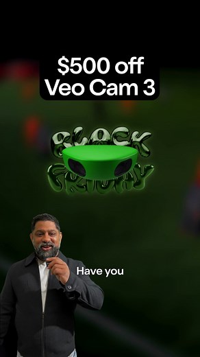 Our Black Friday offer has officially landed! 🚀 It’s your last chance to get $500 off the Veo Cam 3 this year. This limited-time deal includes the perfect starter package: ✅ Veo Cam 3 ✅ 12-Month Team Subscription ✅ 5.2m Carbon Tripod The offer ends on November 30th | Veo