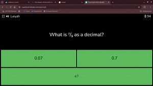 What is 7 / 9 as a decimal?\begin{array} { l | l } 0.07 & 0.7\... | Filo
