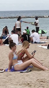 🇪🇸 Sun bath at Barcelona beach #reels #trend #beach #viral | Beach4u