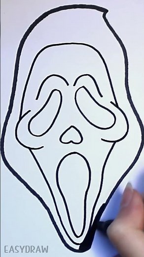 How to draw GHOSTFACE - Scream │ EASY drawing for beginners #shorts #easydrawing #ghostface #scream