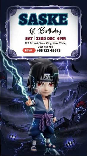 Sasuke Birthday Reel — Ninja Invitation