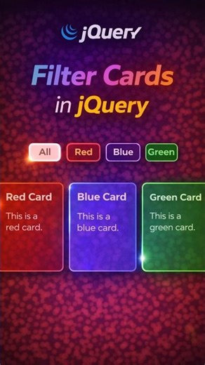 Filter Cards in jQuery | Category Filter Tutorial #coding #shorts