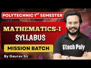 Mathematics-I | Syllabus Discussion | Mission Batch | BTEUP 2025