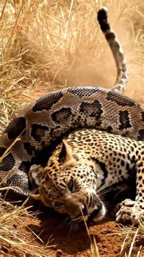 Python vs Leopard #viral #shorts #reels #leopard #python #ai