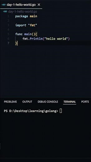 Hello World in GoLang 😎 | Day 1 of 90 Days GoLang Challenge 💻