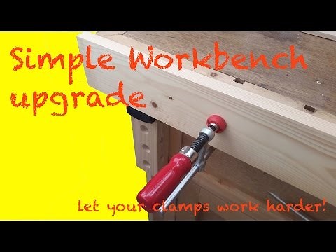 Simple Workbench: vertical bench dogs and clamp upgrade, with out the need for a large vice.
