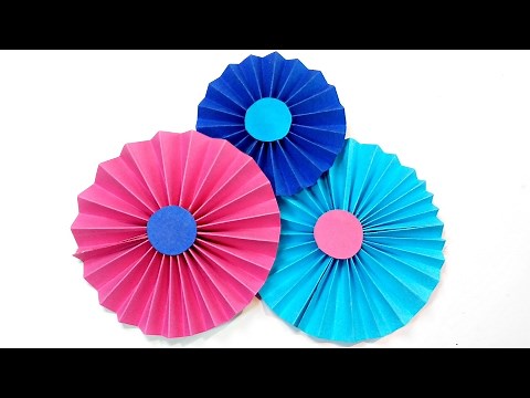 Diy making simple paper rosettes flower tutorial backdrop / Paper flowers decorations easy for kids