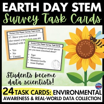 Earth Day STEM Activity: Environmental Survey Task Cards | Human Impact