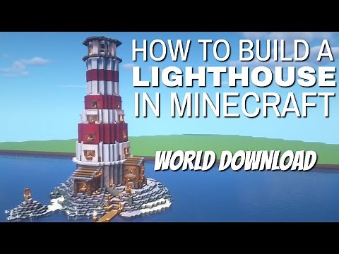 How to Make a Lighthouse in Minecraft: Minecraft Building Tutorial World Download (Walkabout 10)