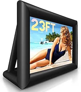23Ft Inflatable Projector Screen for Outside 276In Blow Up Projection Screen Outdoor with 480W Blower - Perfect for Outdoor Theater, Backyard Movie - Pantalla Inflable para Proyector