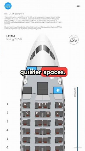 LATAM Boeing 787-9 Flight Seat Map