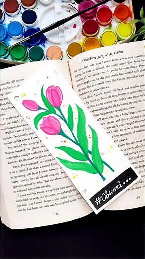This Watercolor Tulip Bookmark is TOO Pretty 🌷✨ | Easy Tutorial for Beginners