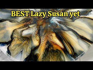 551. My BEST Lazy Susan, Acrylic Painting Tutorial, Fluid Art #acrylicpainting #fluidart