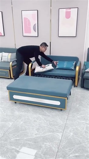 One bed that can be used for sitting or lying down, it's both a sofa and a bed. #sofabed #furniture