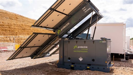Solar battery storage unit to replace most diesel generators on building sites