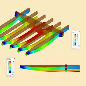 🆕 Timber Beam Ceiling with Design Supports | Structural Analysis Model for RFEM 6 to Download This model to download presents a timber beam ceiling with design supports in the structural analysis software RFEM 6. ❗By the way❗ The Timber Design add-on for RFEM 6 / RSTAB 9 allows you to design timber members: https://www.dlubal.com/en-US/products/add-ons-for-rfem-6-and-rstab-9/design/timber-design/timber-design-strength-and-stability 👉 On the "Structural Analysis Models for Download" page, you f