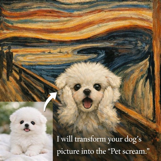 Pet Scream Portrait. Custom Pet Art. Funny Pet Painting. Parody Gift. Dog Cat Artwork. Digital Download - Etsy