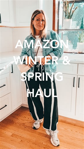 hadley | AMAZON + TARGET on Instagram: "AMAZON STYLE: new winter & spring finds 🌿📦❄️ like + comment ‘NEW’ to shop! or shop my @amazon storefront (link in bio) 💫 looks for less, petite friendly pants, a jacket for spring, a chic top for your leggings!! most on sale 🙌🏼 wearing a S in everything except the striped sweatshirt (a M)! #founditonamazon #amazonfashion #amazonfinds #winterstyle #springstyle Amazon style, Amazon Shopping, Amazon fashion, Amazon outfit, Amazon finds, Amazon haul, Amaz