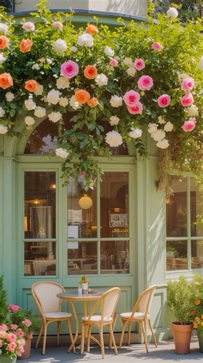 Morning Spring Jazz 🌸 Gentle Jazz Music at Cozy Outdoor Coffee Shop Ambience