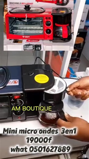 Mini Micro ondes électrique Prix KDO 19000f Mini micro ondes électrique 👉Cuisine, grillez , et régale vous Modèle : 3en1 👉Four électrique poêle cafetière Capacités ,👉Idéal pour petit déjeuner complet et repas rapides Chauffé du 🍞 pain gâteau 🍰 et bien d'autres Livraison rapide paiement a la livraison Abidjan Livraison a partir de 1500f 2000f . WhatsApp 0501627889 Appel 0797841080 | AM boutique