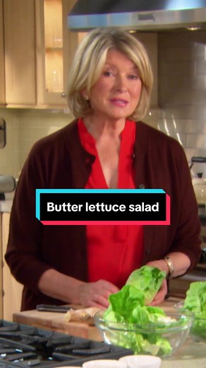 This elegant, fresh, and delicious butter lettuce salad will inspire you to enjoy green salad more. As you eat the salad, a surprise of sliced avocado is revealed. Get the recipe at the link in our bio. #marthastewart #recipe #saladrecipe