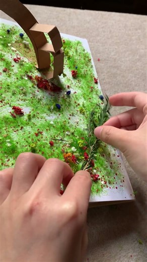 Pop-up book collage Butterfly garden