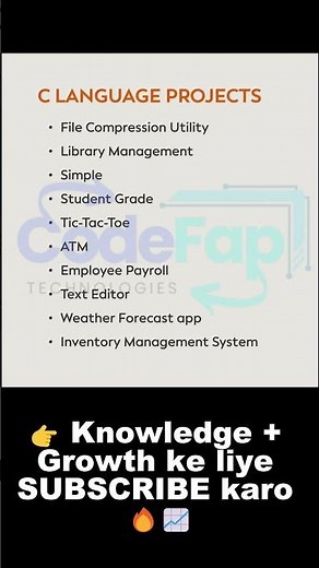 Best C Language Projects for Beginners 💻🔥