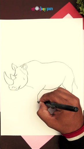 How to Draw a Rhinoceros | Easy Step-by-Step Drawing for Kids