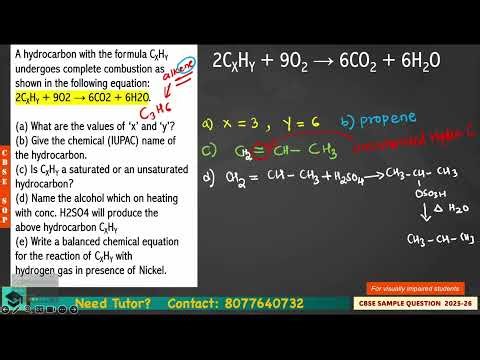 A hydrocarbon with the formula CxHy undergoes complete combustion asshown in the following equation
