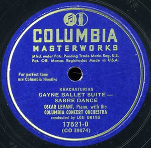 Oscar Levant With The Columbia Concert Orchestra - Gayne Ballet Suite — Sabre Dance / Lullaby