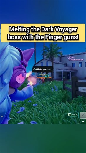 Fortnite - Melting Dark Voyager boss with the Finger guns #fortnite #zerobuild #chapter7 #season2