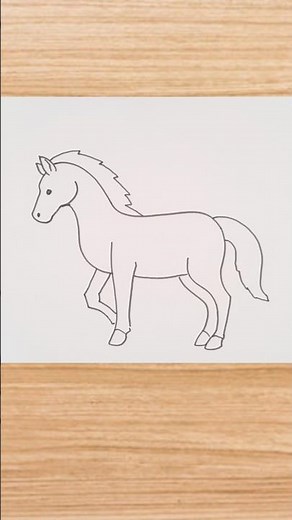 how to draw horse drawing easy step by step