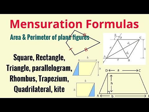Mensuration Formulas || Mensuration Formula tricks || All 2D Mensuration Formulas for 8, 9, 10, SSC