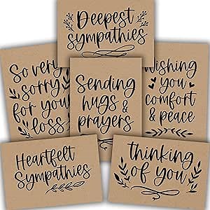 Hadley Designs Sympathy Cards with Envelopes - 24 Bereavement Cards for Loss of Loved One, I'm Sorry for Your Loss Card Bulk, Blank Condolence Card With Envelopes, Thinking of You Heartfelt Sympathies