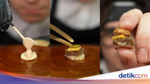 Mini! Chef Ini Bikin Burger Porsi Super Mungil