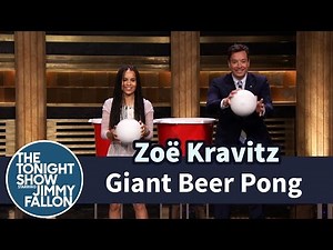 Giant Beer Pong with Zoë Kravitz