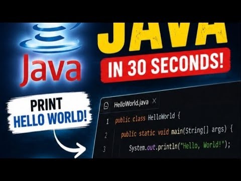 Learn java in 30 seconds / First java program