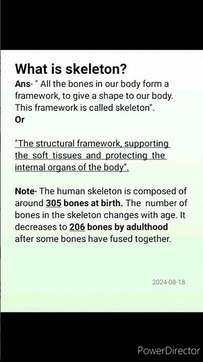 Class-6. What is Skeleton? How many bones are present in human body?# Science.