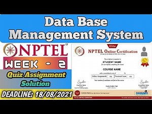 Data Base Management System || NPTEL Week 2 assignment answers || #nptel #skumaredu