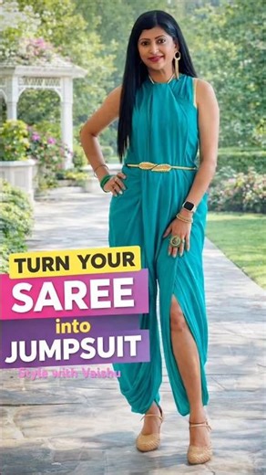 DIY Saree Hacks | How to Turn Your Saree into a Stylish Jumpsuit #fashiondiva #indianfashion