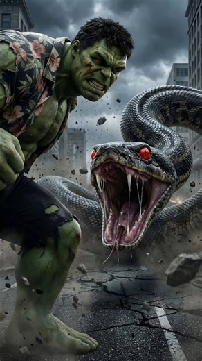 Hulk😡 Vs Giant Python 🐍😱One Mistake Could Kill Him!”#shortsfeed #hulk #ai #viralvideo